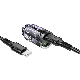 АЗП Borofone BZ29A Talented PD36W+QC3.0 (1C1A) + Type-C to Type-C Transparent purple - мініатюра 2