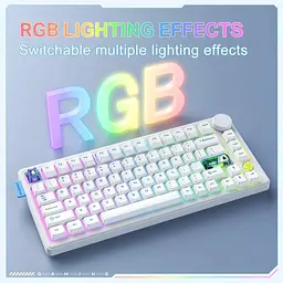 Клавіатура Onikuma бездротова ігрова MT-706 Pro з RGB підсвіткою та 3 режимами підключення для ПК та ігор білий - мініатюра 3