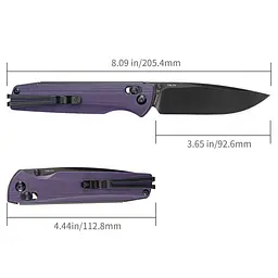 Ніж складаний туристичний SRM Terrier 258L-GN (9.3 см) D2 / G10 фіолетовий - мініатюра 12