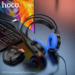Ігрові навушники з підсвічуванням Hoco W105 LED Joyful Gaming Headphones чорно червоні - мініатюра 5