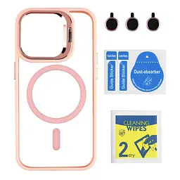Чохол із підставкою MagSafe TPU PC Metal Stand Case Apple iPhone 14 Pro Pink