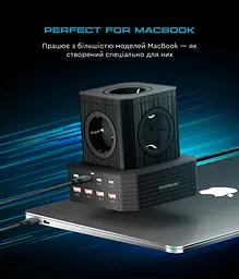 Мережевий зарядний пристрій ArmorStandart Resolute Power ARP- 544 100W GaN 2m Black (ARM73177) - мініатюра 10