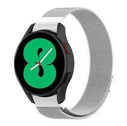 Ремінець із спеціальним конектором BeWatch Samsung Galaxy Watch 4 Milanese loop Сріблястий (1010206) - мініатюра 2