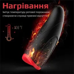 Мастурбатор-тренажер I'MCUM Volcano Trainer з підігрівом Чорний (IM-FJB218) - мініатюра 8