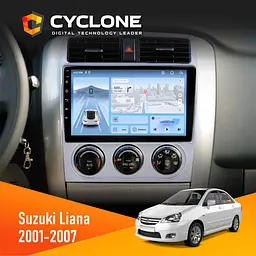 Штатна магнітола Suzuki Liana 2001-2007 Cyclone C9-012 4x64, DSP, 4G Cyclone (НФ-00008038)