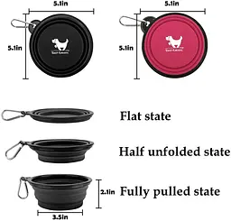 Складна силіконова миска для собак Rest-Eazzzy Collapsible Bowls for Travel - мініатюра 2