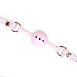 Кляп Liebe Seele White Pink Fairy Goat Leather Ball Gag SX2825 104157 - мініатюра 2