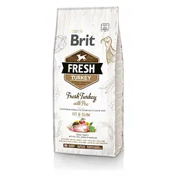 Сухий корм Brit Fresh для дорослих собак із зайвою вагою індичка та горох 12 кг (170995/530793)