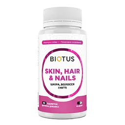 Шкіра, волосся та нігті, Skin, Hair & Nails, 60 таблеток Biotus vit0003355