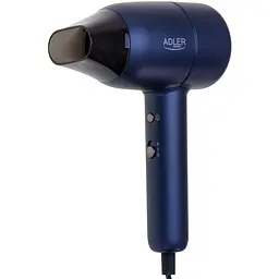 Фен Adler AD 2279b blue 1800Вт/ 2 швидкості/ хол.обдув/ темп.режимів-2/іонізація/ насадки - 1 шт. - мініатюра 2