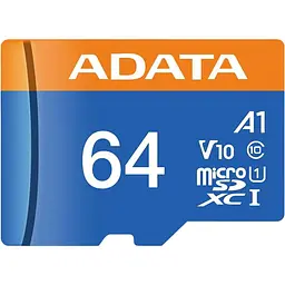 Карта пам'яті ADATA MicroSDXC Premier 64Gb Class 10 UHS-1 A2 + SD адаптер (AUSDX64GUICL10A1-RA1) [162345] - мініатюра 2