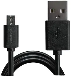 Мережевий зарядний пристрій Florence 1USB 2A + MicroUSB Cable Black (FL-1020-KM) - мініатюра 3