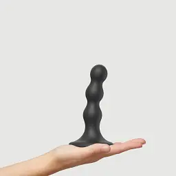 Насадка для страпону Strap-On-Me Dildo Plug Balls Black M - мініатюра 5