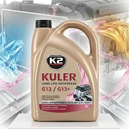 Антифриз концентрат K2 Kuler Long Life -80 Рожевий G13 / G13+ 5 л (T215R) (K20425)