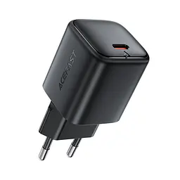 Мережевий зарядний пристрій ACEFAST A136 PD40W mini GaN USB-C fast charger Чорний