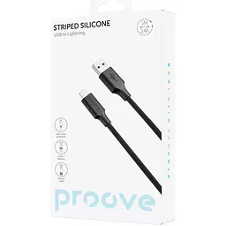 Кабель Proove Striped Silicone USB-A to Lightning 1m Black (CCSS00001101) [133335] - мініатюра 2
