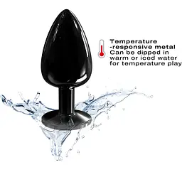 Металева анальна пробка з кристалом Dorcel Diamond Plug Black L - мініатюра 4