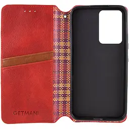 Шкіряний чохол-книжка GETMAN Cubic (PU) для Xiaomi 14T Червоний - мініатюра 3