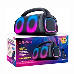 Колонка акустична Bluetooth з мікрофоном та підсвіткою портативна (DR-501)