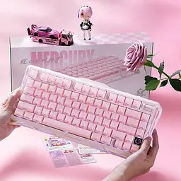 Клавіатура GravaStar Mercury K1 x Kailh Cherry Pink EN BT/WL/USB Sakura Pink (GSK1_P_PNK) - мініатюра 6