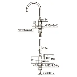 Змішувач AQUATICA KT-4B570P - мініатюра 2