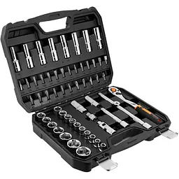 Neo Tools Набір інструментів, Набір торцевих головок, 58шт, 1/2", CrV, кейс