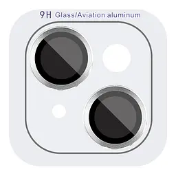 Захисне скло Metal Classic на камеру (у упак.) для Apple iPhone 14 (6.1) / 14 Plus (6.7) Срібний / Silver