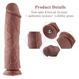 Силіконовий фалоімітатор для секс-машин Hismith 11″ Silicone Dildo, система KlicLok - мініатюра 2