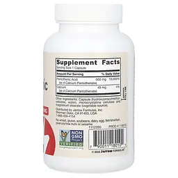 Пантотенова кислота B5 Jarrow Formulas Pantothenic Acid 500 мг 100 капсул - мініатюра 2