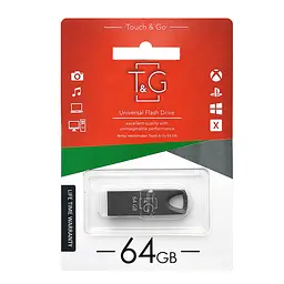 Флеш-накопичувач USB 64GB T&G 117 Metal Series Чорний (TG117BK-64G) - мініатюра 2