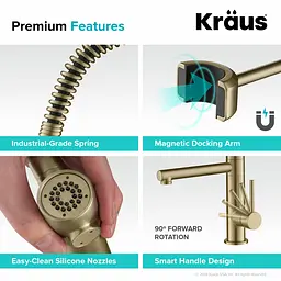 Змішувач для кухні Kraus Artec Pro KPF-1603BG, Золотий - мініатюра 7