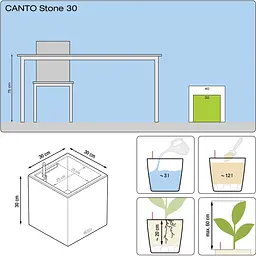Вазон Lechuza Canto Stone 40 кварцовий білий (13727) - мініатюра 4