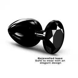 Металева анальна пробка з прикрасою у вигляді кристала Dorcel - Diamond Plug, чорна L - мініатюра 6