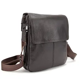 Шкіряний месенджер з клапаном на два відділи Tiding Bag M56-3508C коричневий - мініатюра 8
