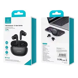 Бездротова стерео гарнітура Usams Usams-XD18 TWS Earbuds --X-don Series BT5.3, ENC, 35mAh, 400mAh, 6h, black - мініатюра 4