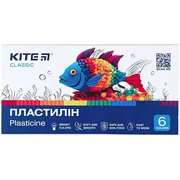 Уцінка. Пластилін восковий Kite Classic 6 кольорів 120 г (K-081) 
