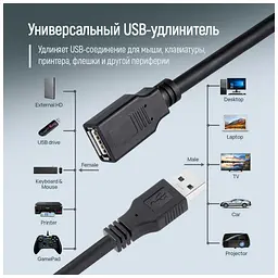 Дата кабель USB 2.0 AM/AF 1.8m black ColorWay (CW-CBUF076-BK) - мініатюра 6