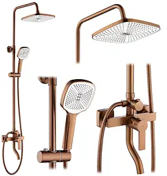 Душова система з виливом Rea Argus brushed copper REA-P3001