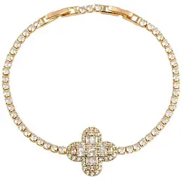 Браслет XUPING Позолота 18K "Доріжка цирконію з кристальною вставкою" довжина з дод. замком 18,20см х 3мм (200316)