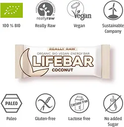 Батончик Lifefood Lifebar енергетичний з кокосом органічний 47 г - мініатюра 4