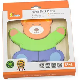 Дерев'яний міні-пазл Viga Toys Ведмедик 4 елементи (50169) - мініатюра 2