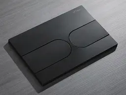 Панель змиву Koer KT-0604-05 240x160x10mm пластикова, кнопка закруглена KR5324, Чорний матовий - мініатюра 3