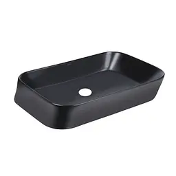 Умивальник Qtap Scorpio накладний прямокутний 550x390x120 мм Black matt + донний клапан PU03, Чорний матовий - мініатюра 4