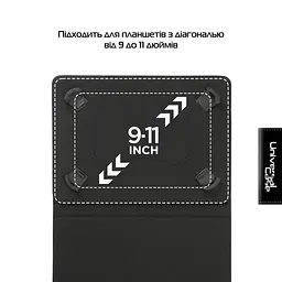 Чохол-книжка універсальний для планшетів з діагоналлю 10 дюймів, Silicone Hooks, black, (263мм * 193мм * 20мм), штучна шкіра, фіксація скоби, застібка на гумці, обкладинка-підставка, ArmorStandart (ARM59078) - мініатюра 4