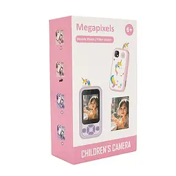 Дитячий фотоапарат H01 Рожевий єдиноріг, 2 камери, MP3-плеєр, вбудовані ігри, сенсорний екран IPS 2,4-дюйма, Type-C, Pink, BOX - мініатюра 2