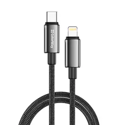 Кабель ColorWay USB Type-C - Lightning (M/M), zinc alloy braided, 3А, 2 м, Чорний (CW-CBPDCL099-BK)