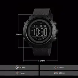 Наручний годинник Skmei 1434 Black Black ABS ring, 1434BKBK (18476) - мініатюра 5
