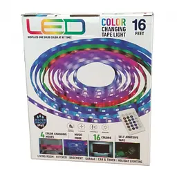 Стрічка світлодіодна RGB 3528 5 метрів — повний комплект із пультом у коробці - мініатюра 3