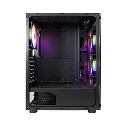 Корпус 1stPlayer V3-B-BK-4F1, Black, без БЖ, Midi Tower, ATX / Micro ATX / Mini ITX, 1xUSB 3.0 / 2xUSB 2.0, макс. CPU - 165 мм / VGA - 320 мм, 4x120 мм RGB, бічна панель із загартованого скла - мініатюра 4