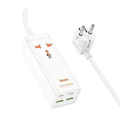 Мережевий фільтр-подовжувач HOCO AC-10A 1x220V+2хUSB+ 2хType-C 65 Вт, 1,5 м, 220 В, White - мініатюра 5